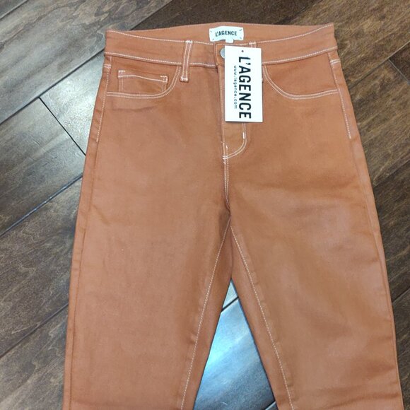 L'Agence Marguerite Coated Skinny Jeans SIZE 25 NEW WITH TAGS - Picture 4 of 6